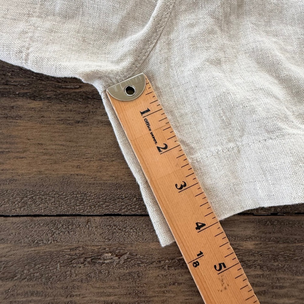 Athleta XS Retreat 100% Linen Drawstring Shorts Relaxed Fit Mid‎ Rise undyed - Picture 6 of 11